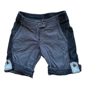 Lululemon Athletica Ride On Bermuda Short Pockets Roll Tab Black Gray Women